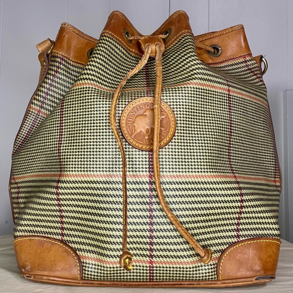 Hunting World Plaid Bucket Bag